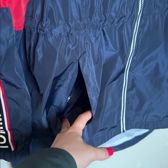 Tommy Hilfiger White, Navy & Red Colorblock Hooded Windbreaker - Picture 2 of 7